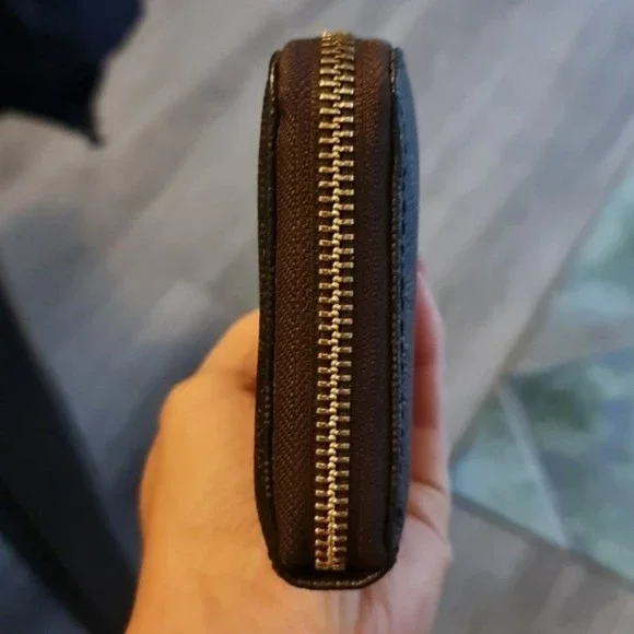 Michael Kors Brown Signature Leather Zip Wallet - Picture 7 of 11